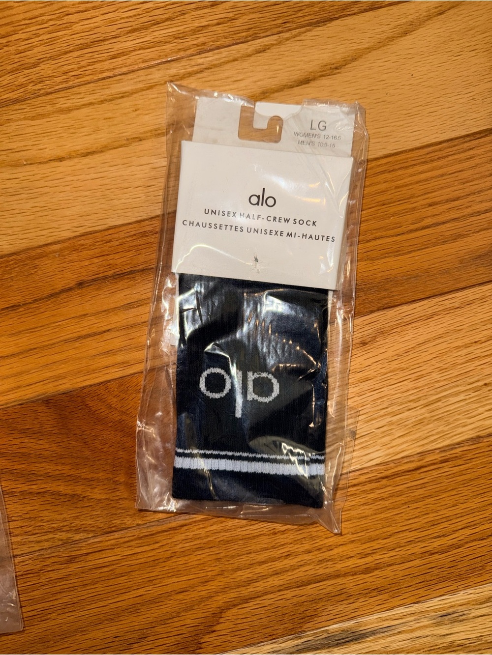 ALO Yoga Black Half-Crew Athletic Socks with White Logo